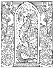 Celtic Dragon (pen & ink, outline version)