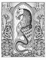 Celtic Dragon (pen & ink, embellished version)