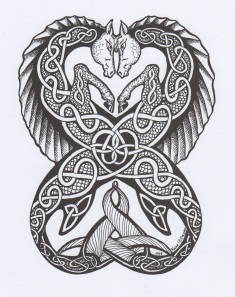 Celtic Seahorses (pen and ink)