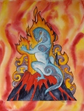 Elemental Manifestations: Fire (pen & ink, watercolour, collage)