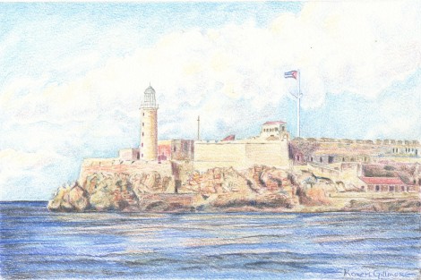 "El Morro" — the famous landmark fort at the mouth of Havana harbour. I got really caught up in the rocks on this one. 